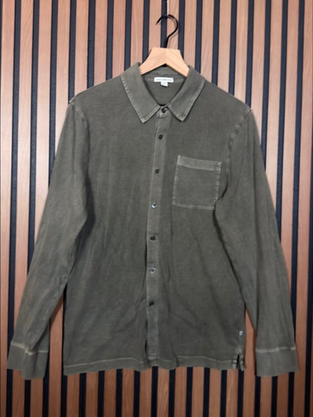 James Perse Shirt 1 / Small Gray 100% Supima Cotton Long Sleeve Casual Button